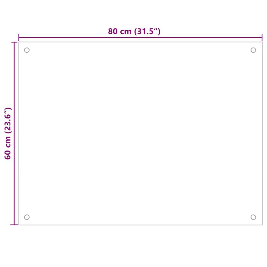 vidaXL Küchenrückwand Weiß 80x60 cm Hartglas