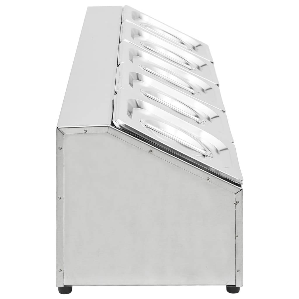 vidaXL Gastronorm-Ständer mit 5 GN 1/6 Behältern Edelstahl
