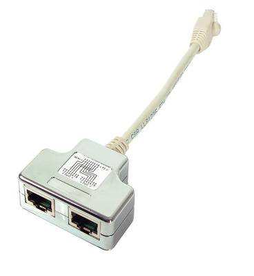 EFB Elektronik RJ45 Netzwerk Y-Adapter CAT 5e [2x RJ45-Buchse - 1x RJ45-Stecker] 15.00 cm Metall