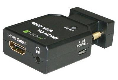 Techly Videoadapter - HD-15 (VGA), Mini-Stecker, Micro-USB Typ B zu HDMI weiblic