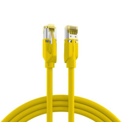 RJ45 Patchkabel Cat.6A S/FTP LSZH, Dätwyler 7702 TM31 gelb 3m Kupferverkabelung