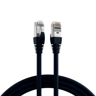 RJ45 Patchkabel Cat.6A S/FTP TPE, 6KV, schwarz 10m Kupferverkabelung Industrie