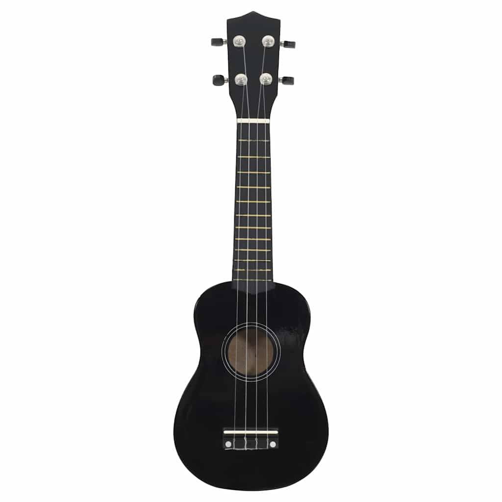 vidaXL Sopran-Ukulele-Set mit Tasche für Kinder Schwarz 21"