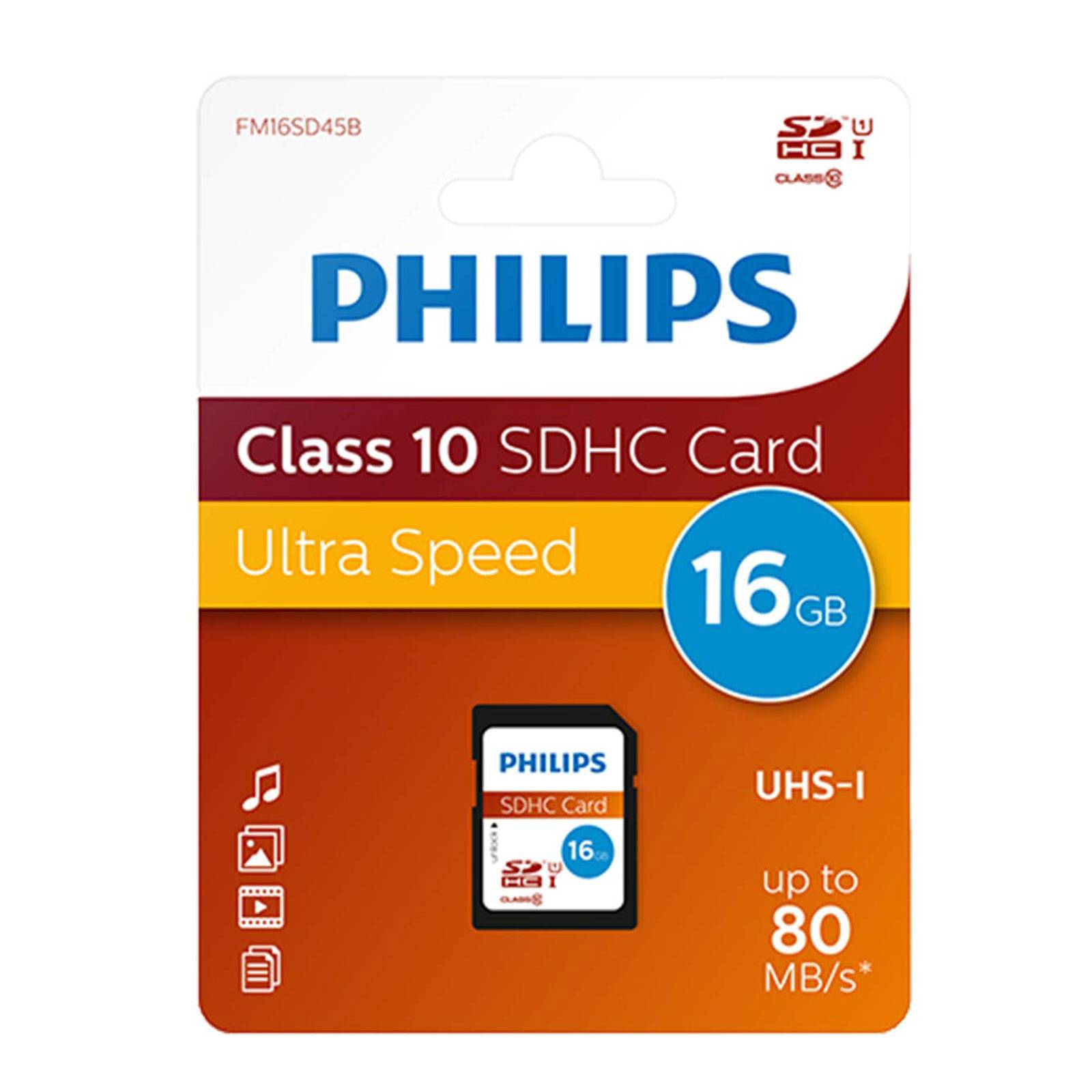Philips FM16SD45B/00 SDHC-Karte 16 GB Class 10