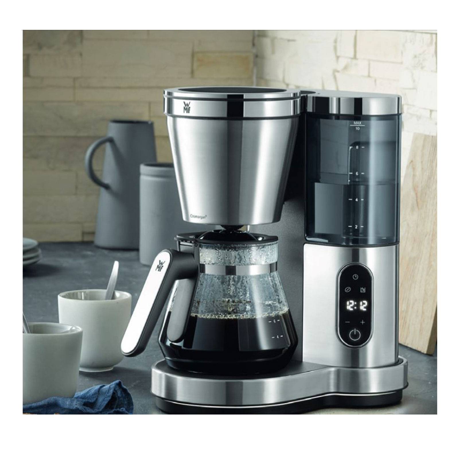 WMF LUMERO Glas Kaffeemaschine Edelstahl, Schwarz Fassungsvermögen Tassen=10