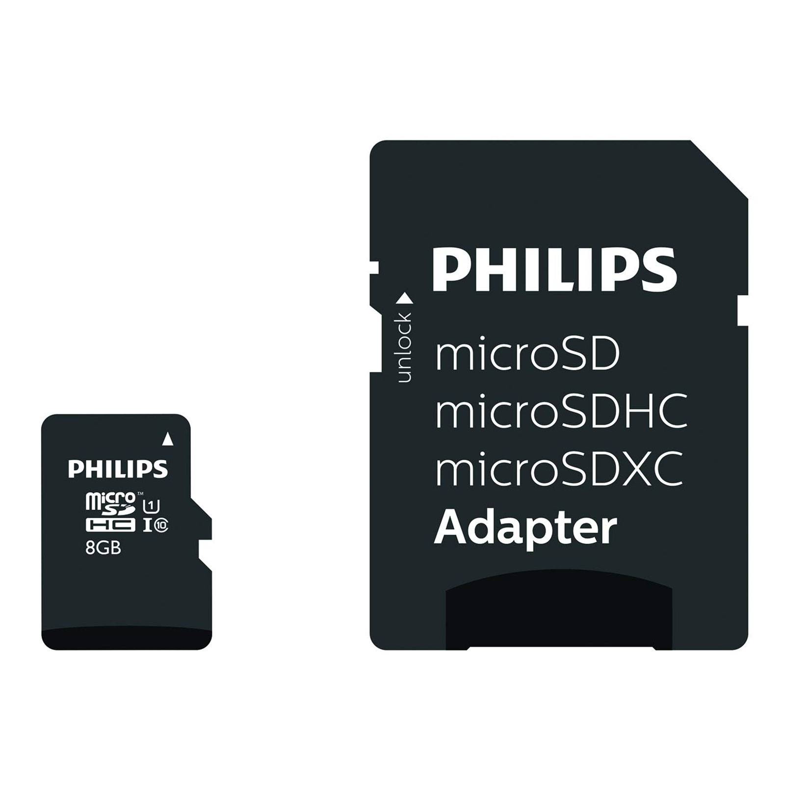 Philips FM08MP45B/00 microSDHC-Karte 8 GB Class 10 inkl. SD-Adapter