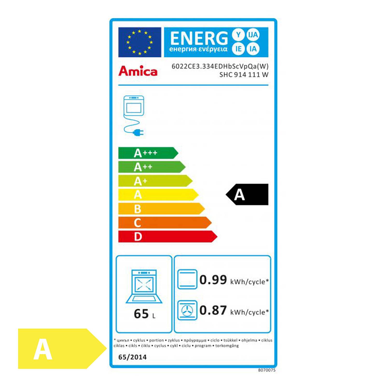 Amica SHC 914 111 W, Freistehender Kocher, Weiß, Drehregler, Vorderseite, Halogen, 4 Zone(n)