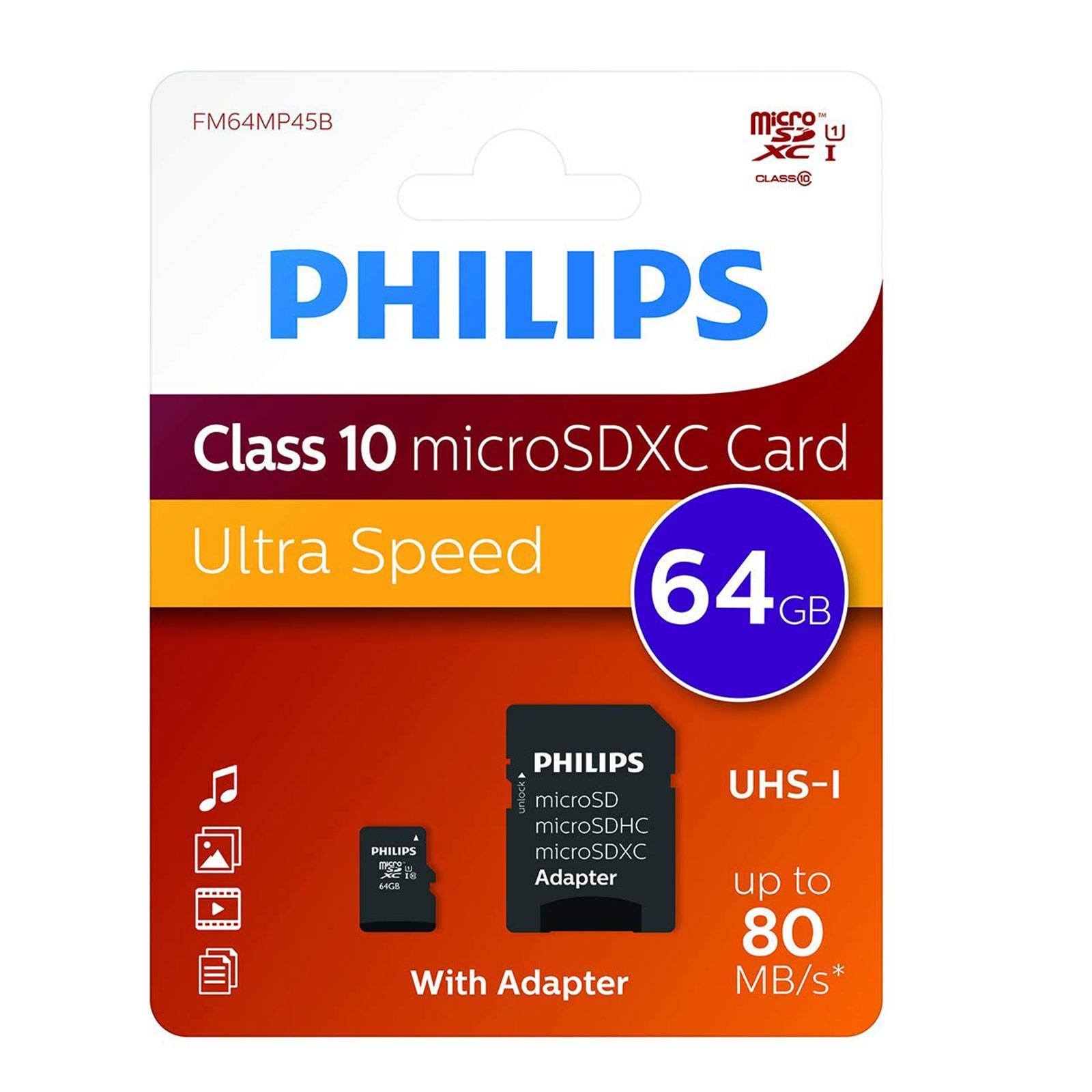 Philips FM12MP45B/00 microSDXC-Karte 128 GB Class 10 inkl. SD-Adapter