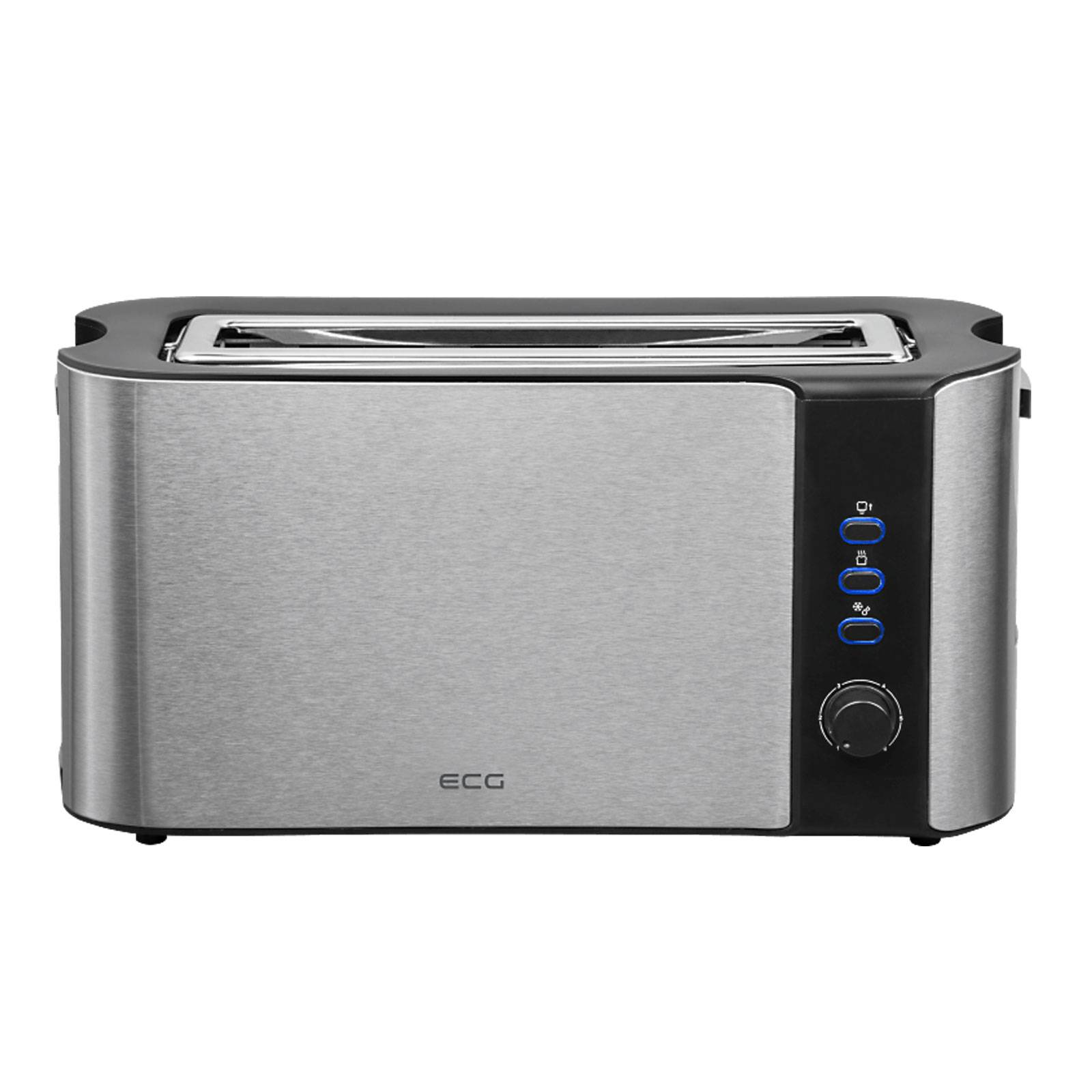 ECG ST 10630 SS Langschlitz-Toaster Edelstahl / schwarz