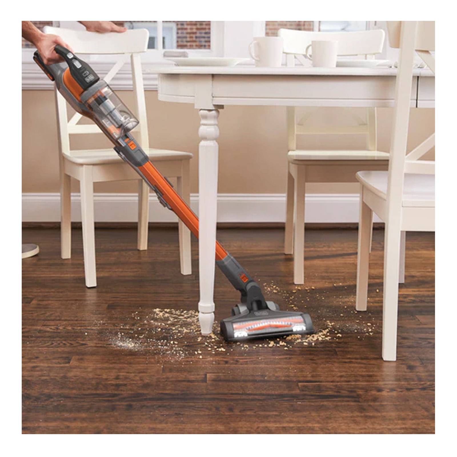 Black + Decker BHFEV182C2 18V Akku-Stielsauger Handstaubsauger Orange mit 2. Akku