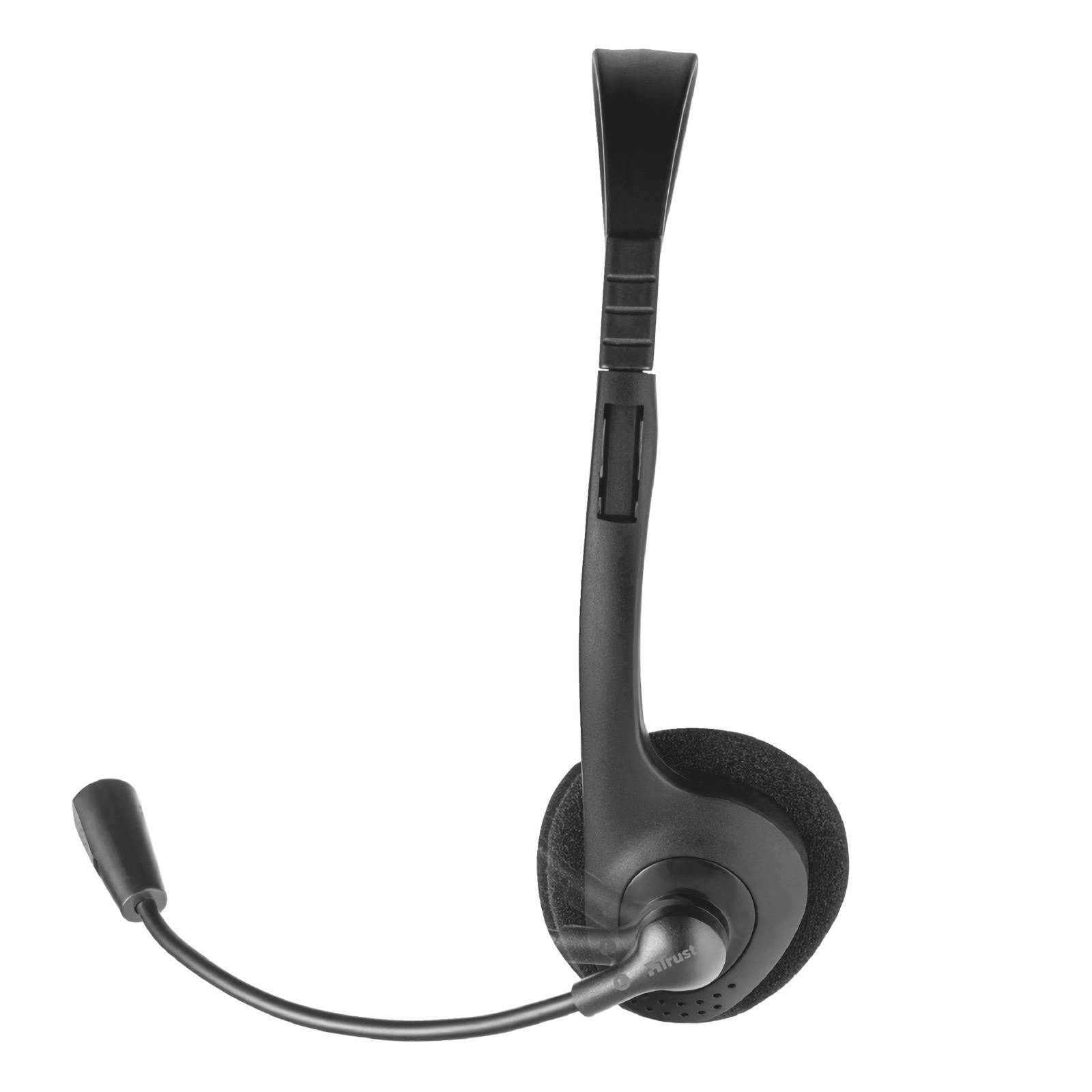 Trust PC Headset mit Mikrofon, 3.5mm, leicht, Schwarz