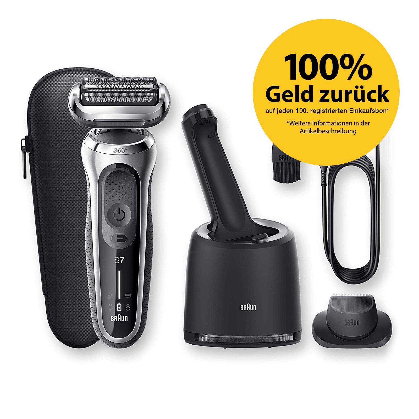 Braun Series 7 - 70-S7200cc Akku-Rasierer inkl. Reinigungsstation schwarz/silber