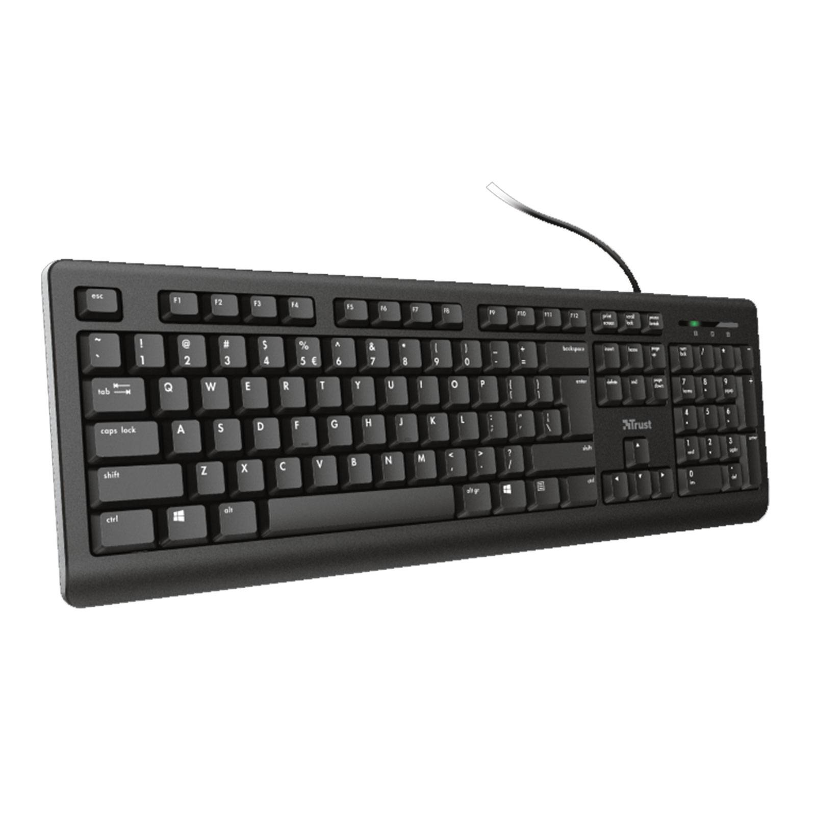 Trust PRIMO Kabelgebunden Tastatur Deutsch, QWERTZ Schwarz mit numerischer Tastatur