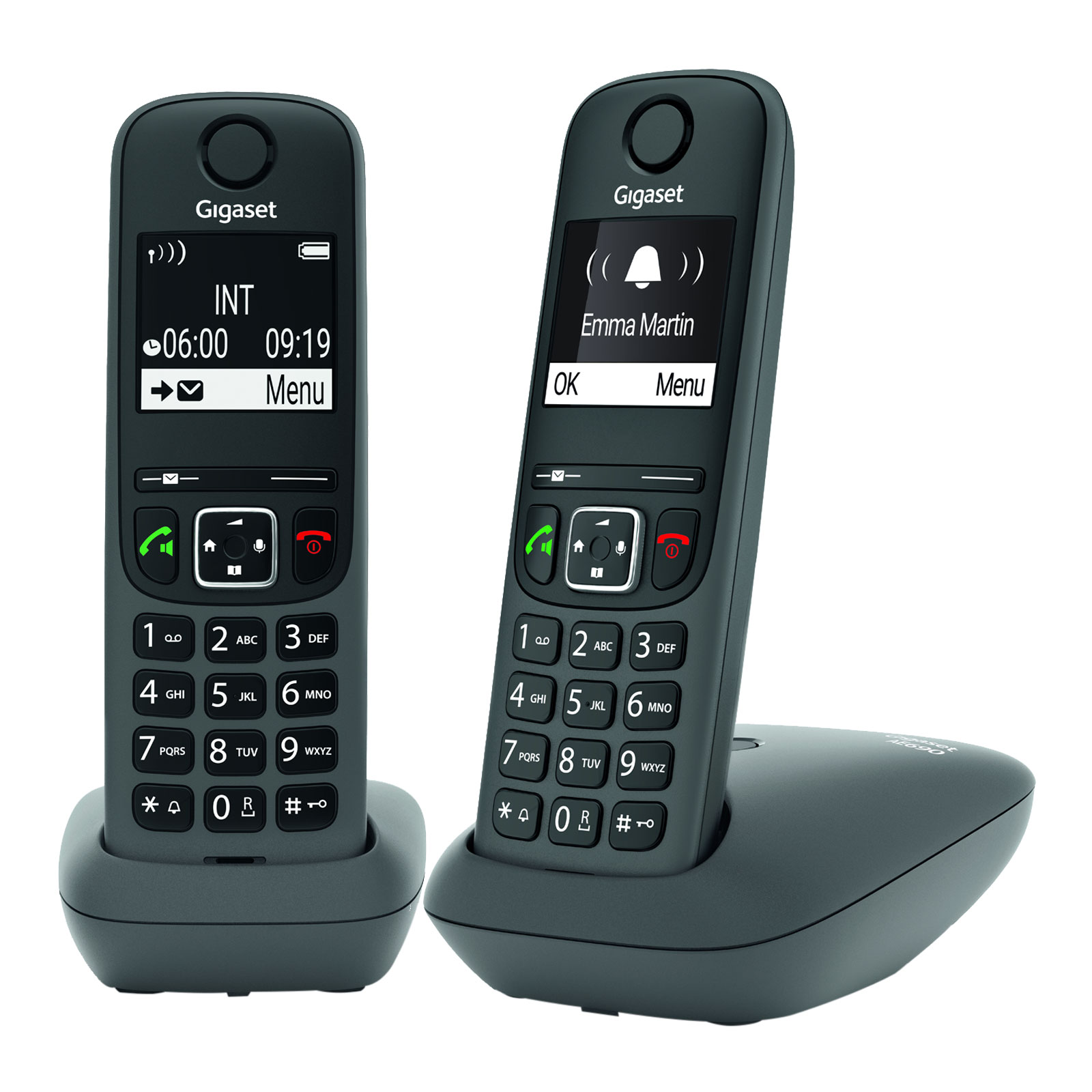 Gigaset AE690 Duo Schnurlostelefon ohne Anrufbeantworter anthrazit