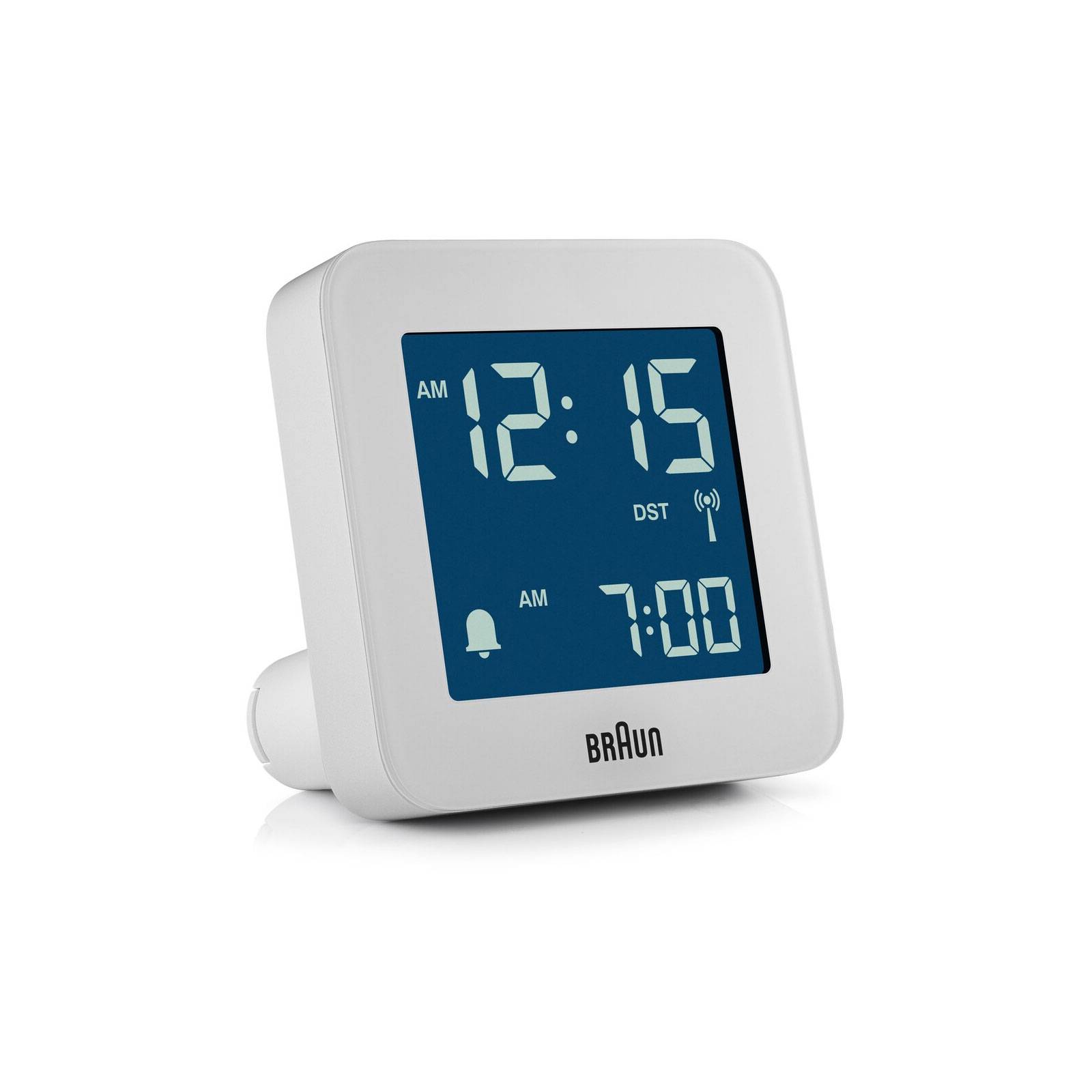 Braun BC09-DCF, Digitaler Wecker, Quadratisch, Weiß, 12/24 h, LCD, Akku