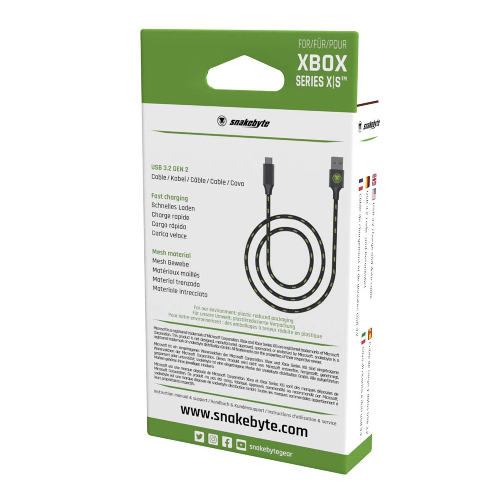 Snakebyte XSX Charge Data Cable 2m Ladekabel