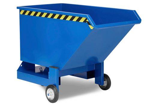 Kippwagen aus Stahl, 1000 Liter Volumen, blau