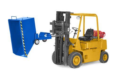Kippwagen aus Stahl, 800 Liter Volumen, blau