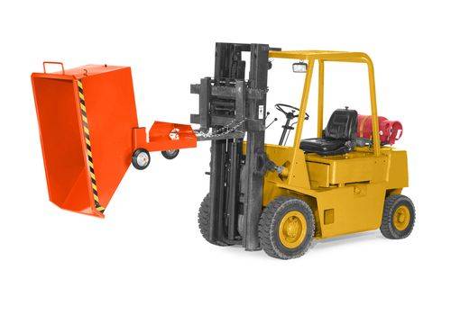 Kippwagen aus Stahl, 800 Liter Volumen, orange