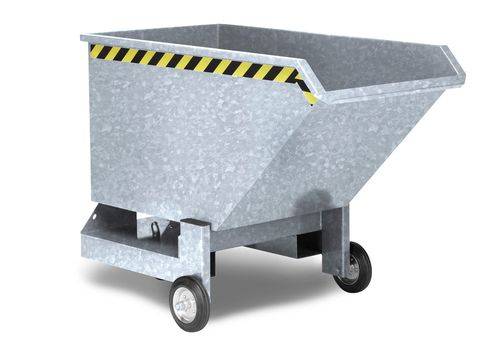 Kippwagen aus Stahl, 800 Liter Volumen, verzinkt