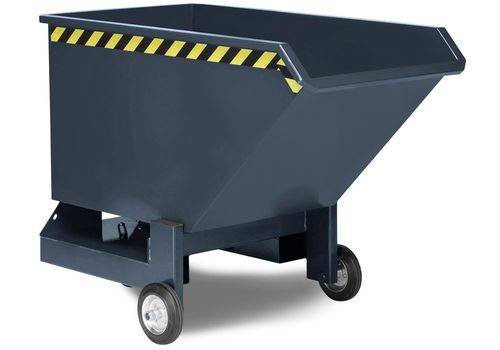 Kippwagen aus Stahl, 800 Liter Volumen, grau