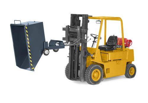 Kippwagen aus Stahl, 250 Liter Volumen, grau