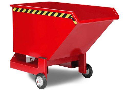 Kippwagen aus Stahl, 600 Liter Volumen, rot