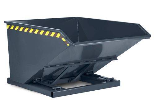Schüttgut-Kippbehälter aus Stahl, 750 Liter Volumen, grau