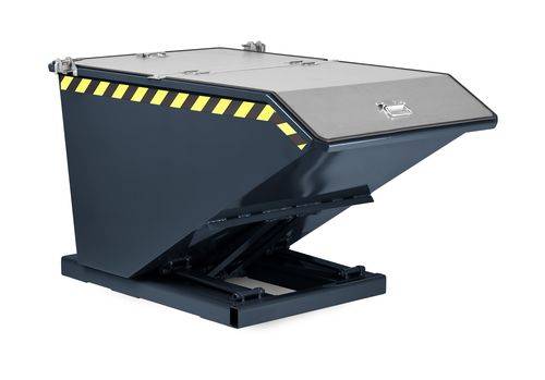 Schüttgut-Kippbehälter aus Stahl, 750 Liter Volumen, grau