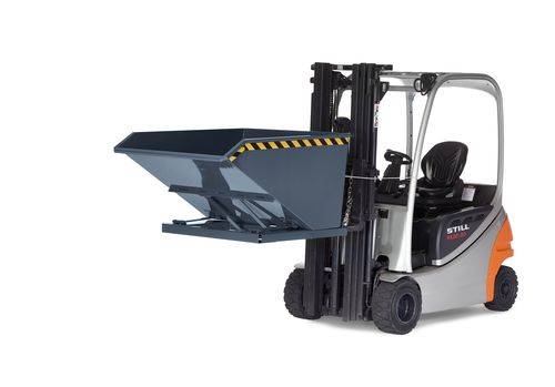 Schüttgut-Kippbehälter aus Stahl, 750 Liter Volumen, grau