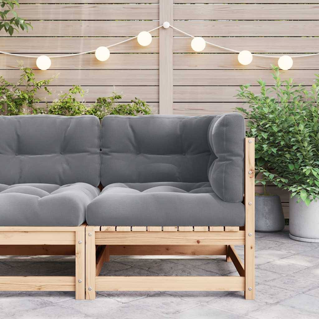 vidaXL Garten-Ecksofa mit Grauen Kissen Massivholz Kiefer