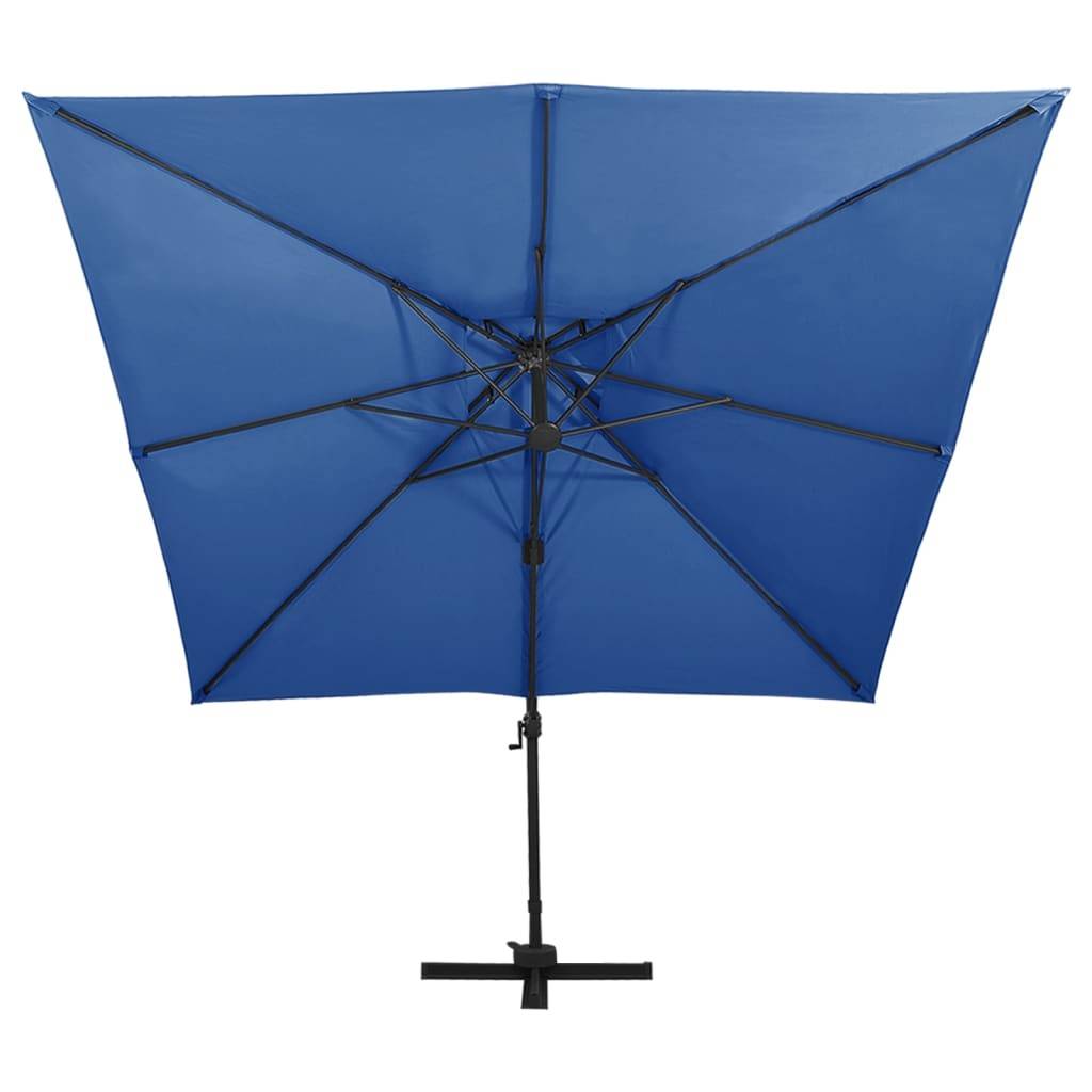 vidaXL Ampelschirm mit Lüftung 300x300 cm Azurblau