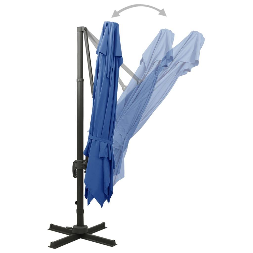vidaXL Ampelschirm mit Lüftung 300x300 cm Azurblau