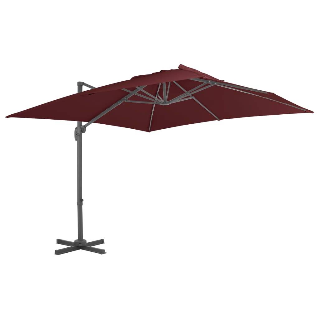vidaXL Ampelschirm mit Aluminium-Mast 400x300 cm Bordeauxrot