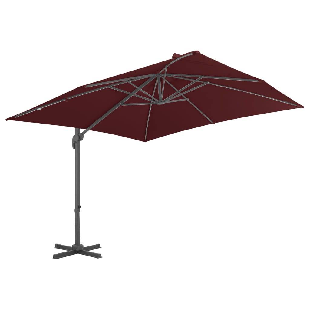 vidaXL Ampelschirm mit Aluminium-Mast 400x300 cm Bordeauxrot