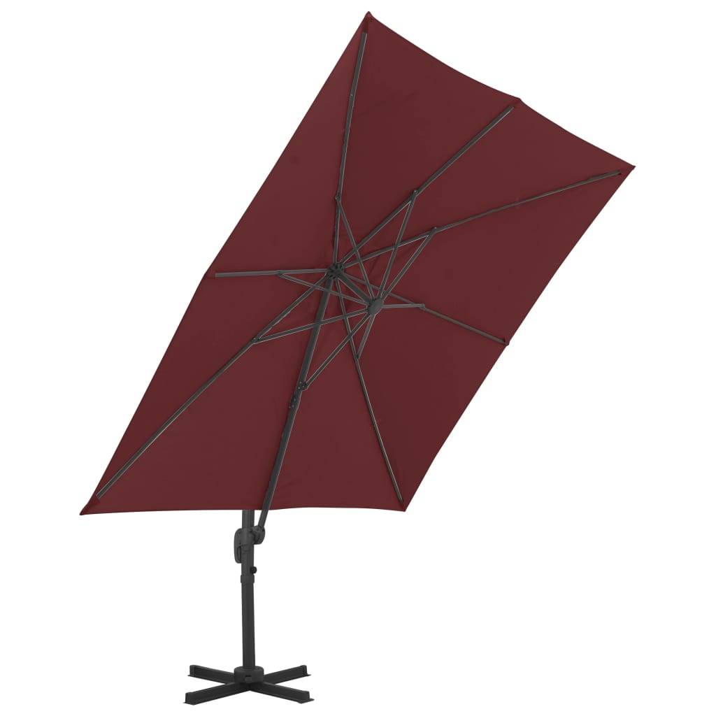 vidaXL Ampelschirm mit Aluminium-Mast 400x300 cm Bordeauxrot