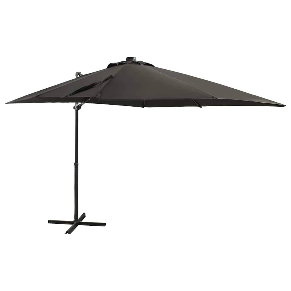 vidaXL Ampelschirm mit Mast und LED-Beleuchtung Anthrazit 250 cm
