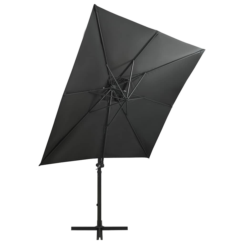 vidaXL Ampelschirm mit Mast und LED-Beleuchtung Anthrazit 250 cm