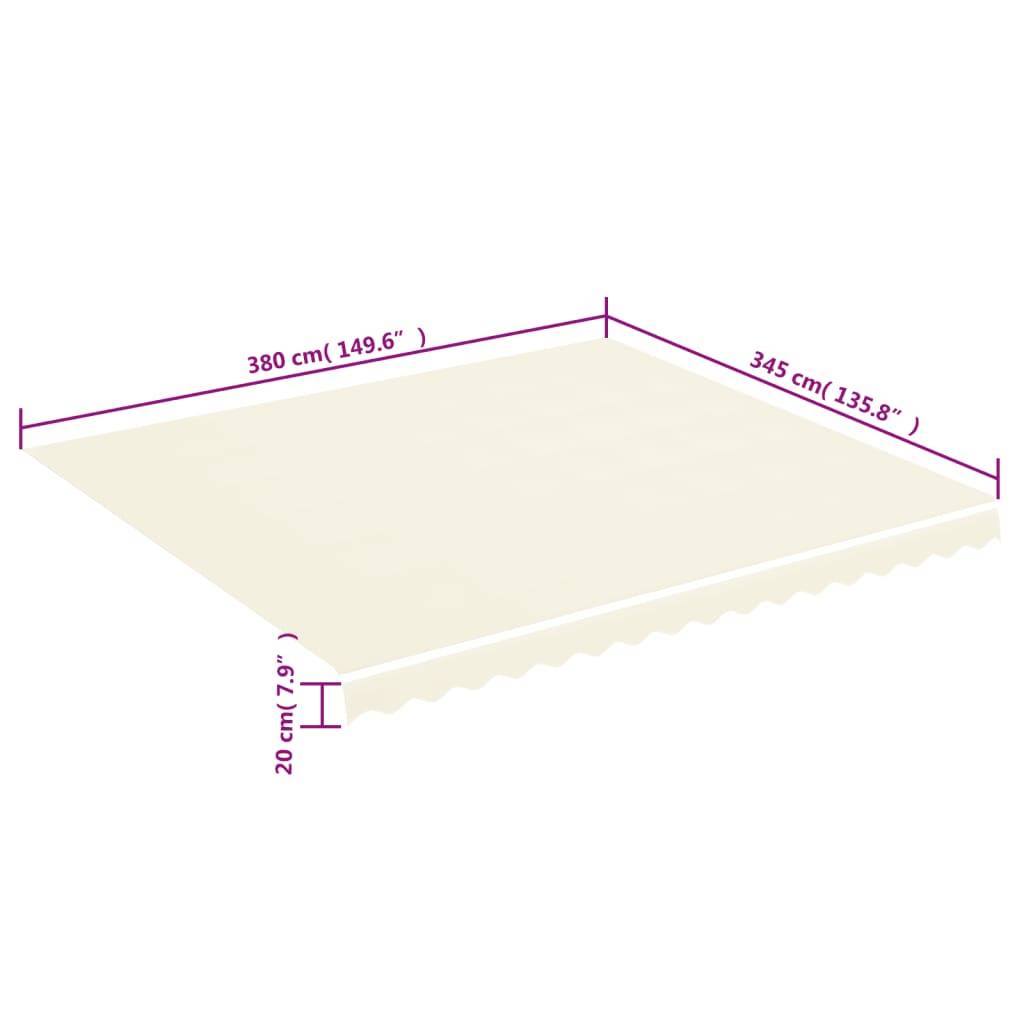 vidaXL Markisenbespannung Creme 4x3,5 m