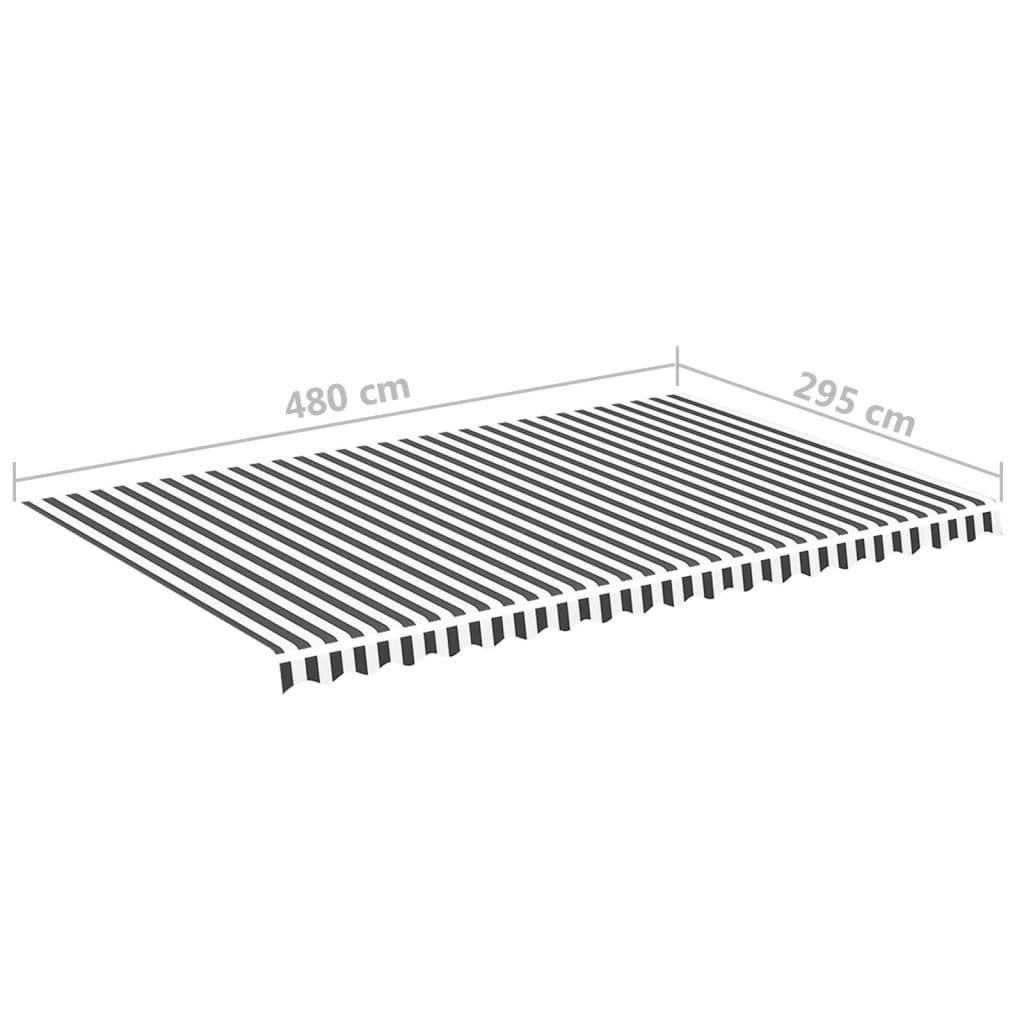 vidaXL Markisenbespannung Anthrazit und Weiß 5x3 m