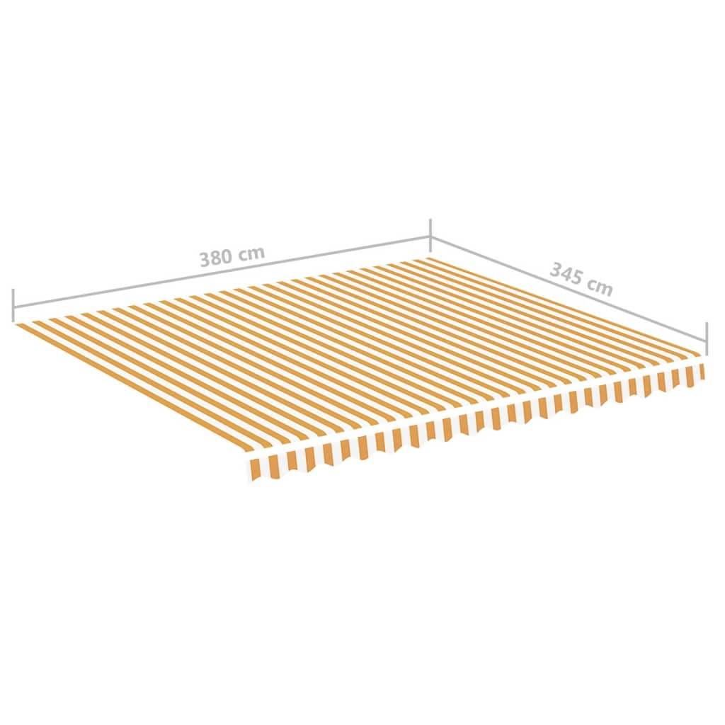 vidaXL Markisenbespannung Gelb und Weiß 4x3,5 m