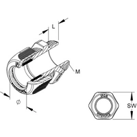HKL Kabelverschraubung lgr,D=7-12mm,IP68 1234VM2001 HKL Kabelverschraubung lgr,D=7-12mm,IP68 1234VM2001