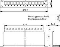 Telegärtner 100021492 24 Port Netzwerk-Patchpanel 483 mm (19") CAT 6a 1 HE Lichtgrau (RAL 7035) Unbestückt