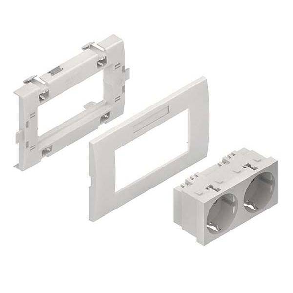 HKL Zweifachsteckdoseneinheit weiss KES-2.3.3