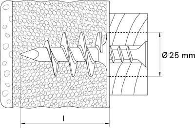 Fischer 510971 FID 90 Dämmstoffdübel 90 mm 25 mm 25 St.