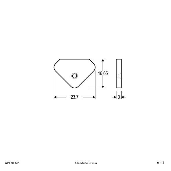 EVN APESEAP Profil-Endkappe (L x B) 3 mm x 23.70 mm 1 St.