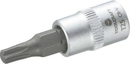 TOOLCRAFT T25 816083 T-Profil Steckschlüssel-Bit-Einsatz T 25 1/4 (6.3 mm)