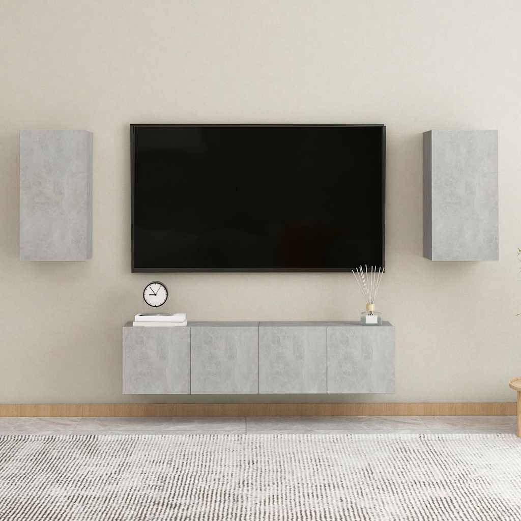 vidaXL TV-Schrank Betongrau 30,5x30x60 cm Holzwerkstoff
