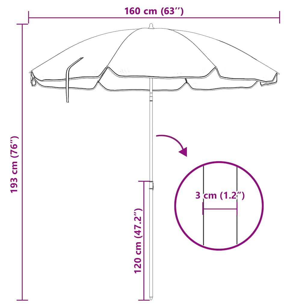 vidaXL Sonnenschirm mit Stahlmast Anthrazit 180 cm