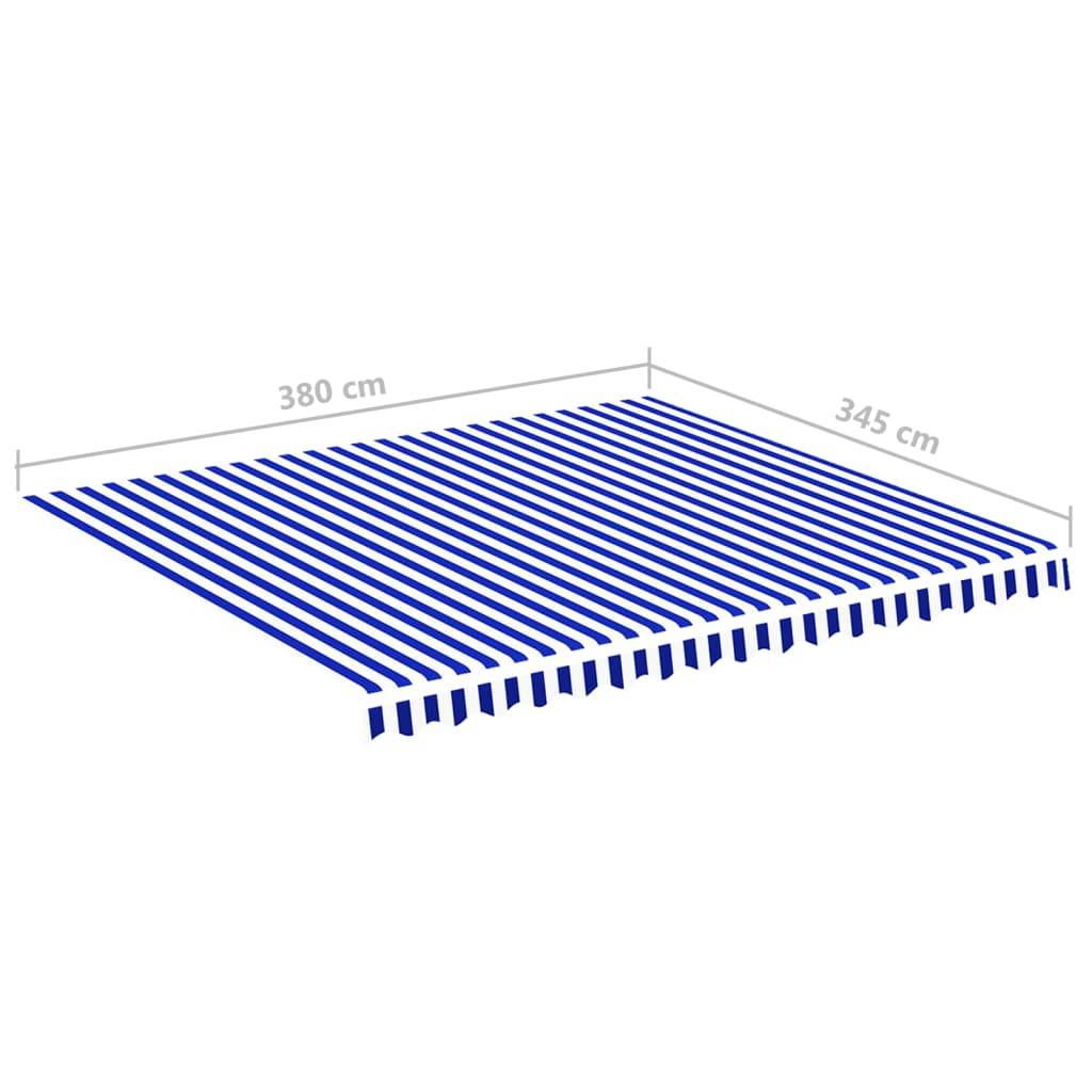 vidaXL Markisenbespannung Blau und Weiß 4x3,5 m